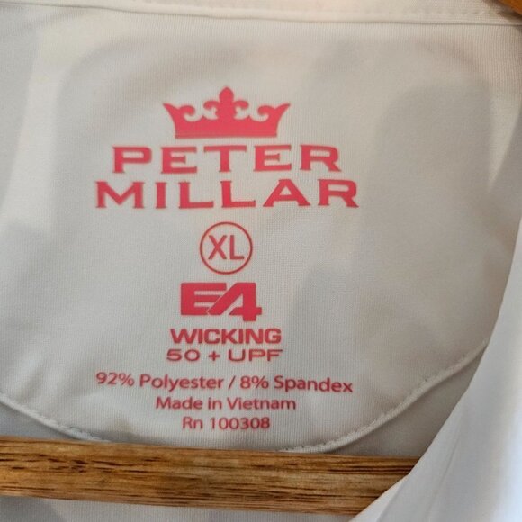 Peter Millar White Polo Shirt, E4 Wicking and 50+ UPF Women's XL - Picture 5 of 11